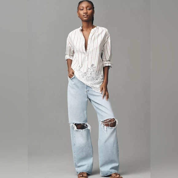 Pilcro Long-Sleeve Lacey Tunic Top - Anthropologie - Picture 3 of 6